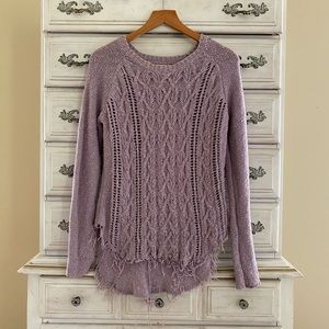 Lavender Distressed Sweater